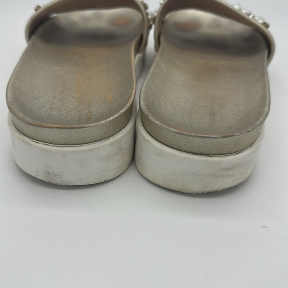 Stuart Weitzman 10m white studded slides - Picture 4 of 11
